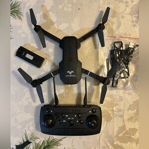 Black Foldable Drone with Controller & Camera